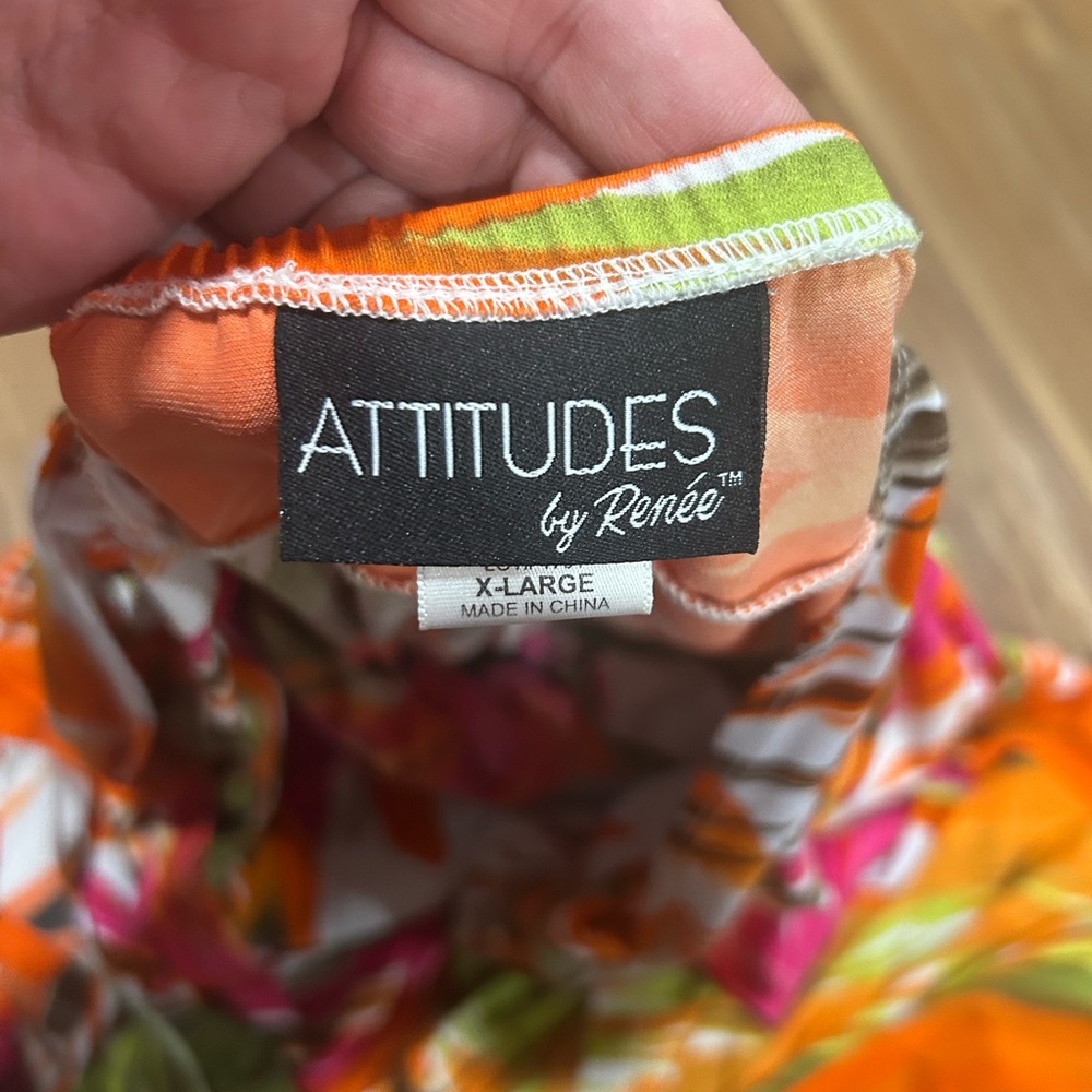Attitudes by Renee Tropical Floral Maxi Dress Size XL - Picture 5 of 5